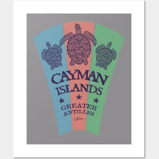 Cayman Islands, Three Sea Turtles Posters and Art